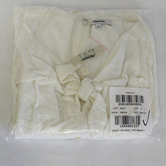 Madewell Eyelet Tie Front Midi Dress - Picture 7 of 7